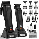 Hair trimmer set with attachments on a white background